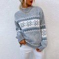 Women's Nordic Snowflake Jacquard Knit Sweater