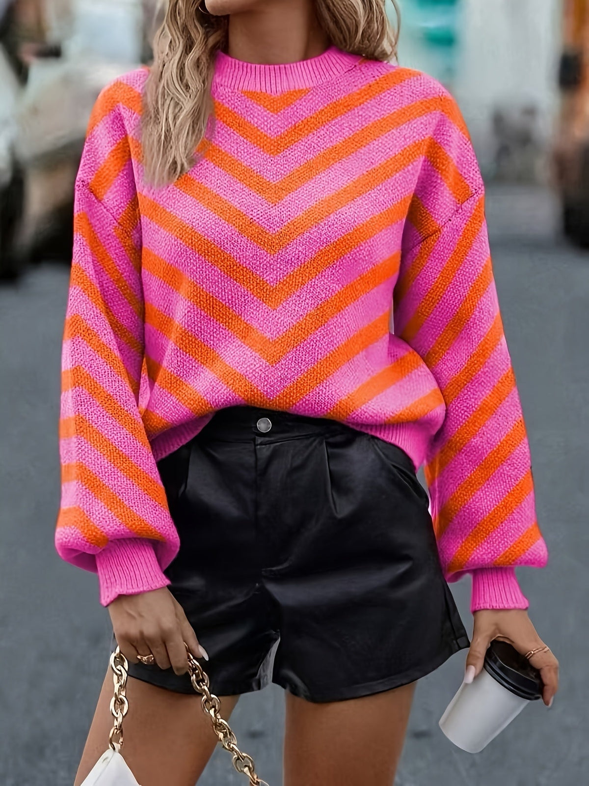 Women's Chevron Knit Sweater