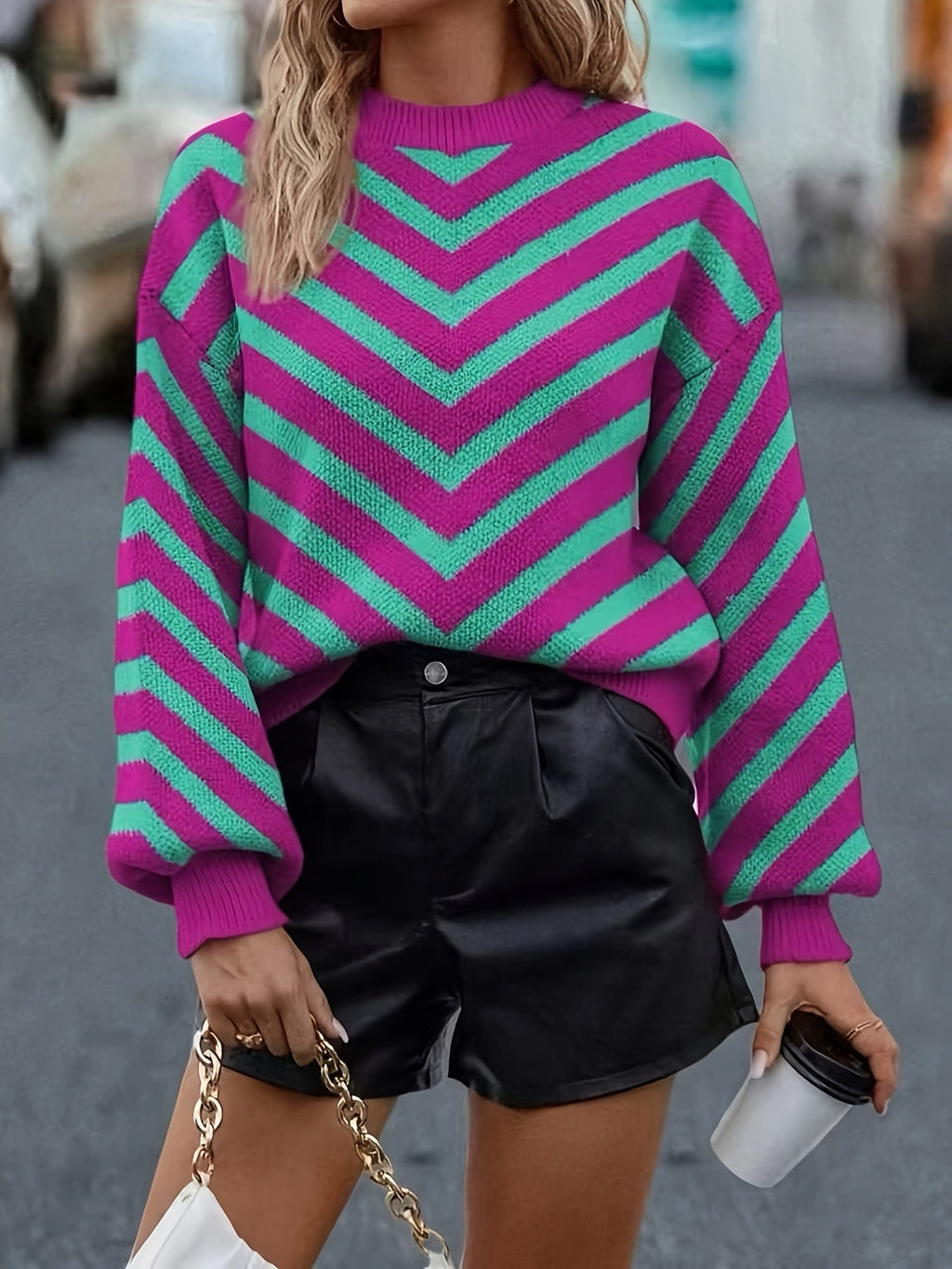 Women's Chevron Knit Sweater