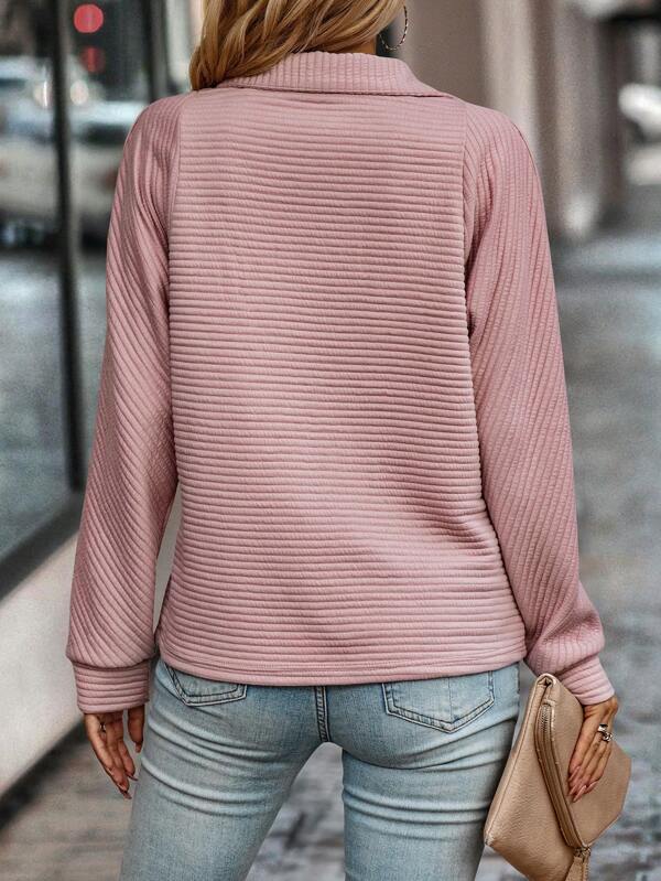Women's Half-Zip V-Neck Knit Sweater
