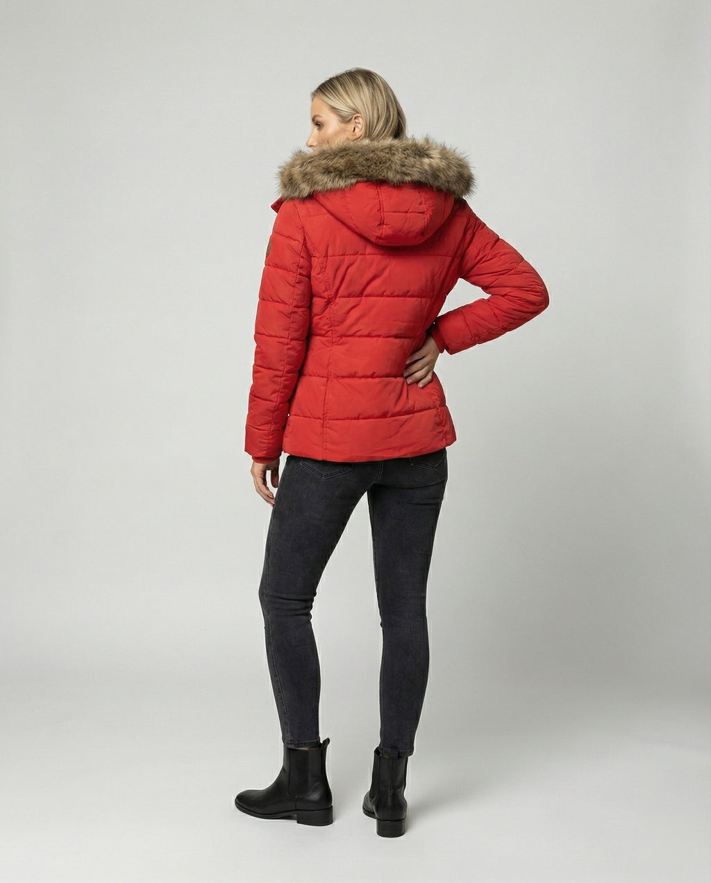 Women's Quilted Winter Parka with Fleece Lining and Hood