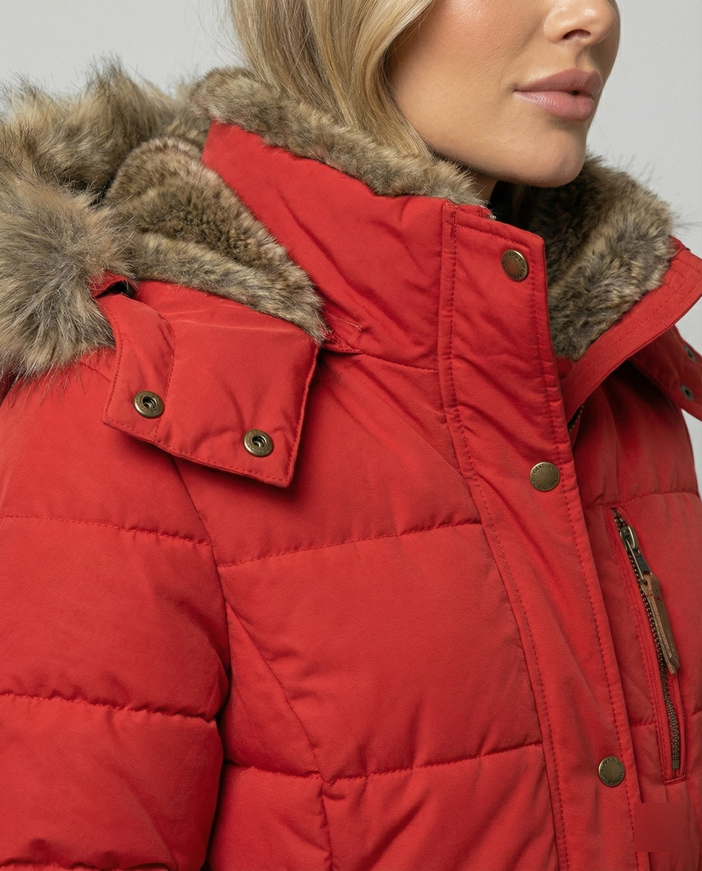 Women's Quilted Winter Parka with Fleece Lining and Hood