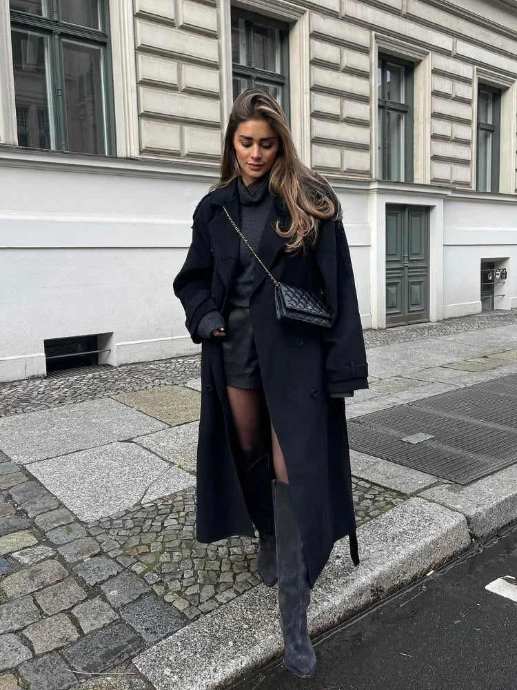 Women's Oversized Wool-Blend Coat