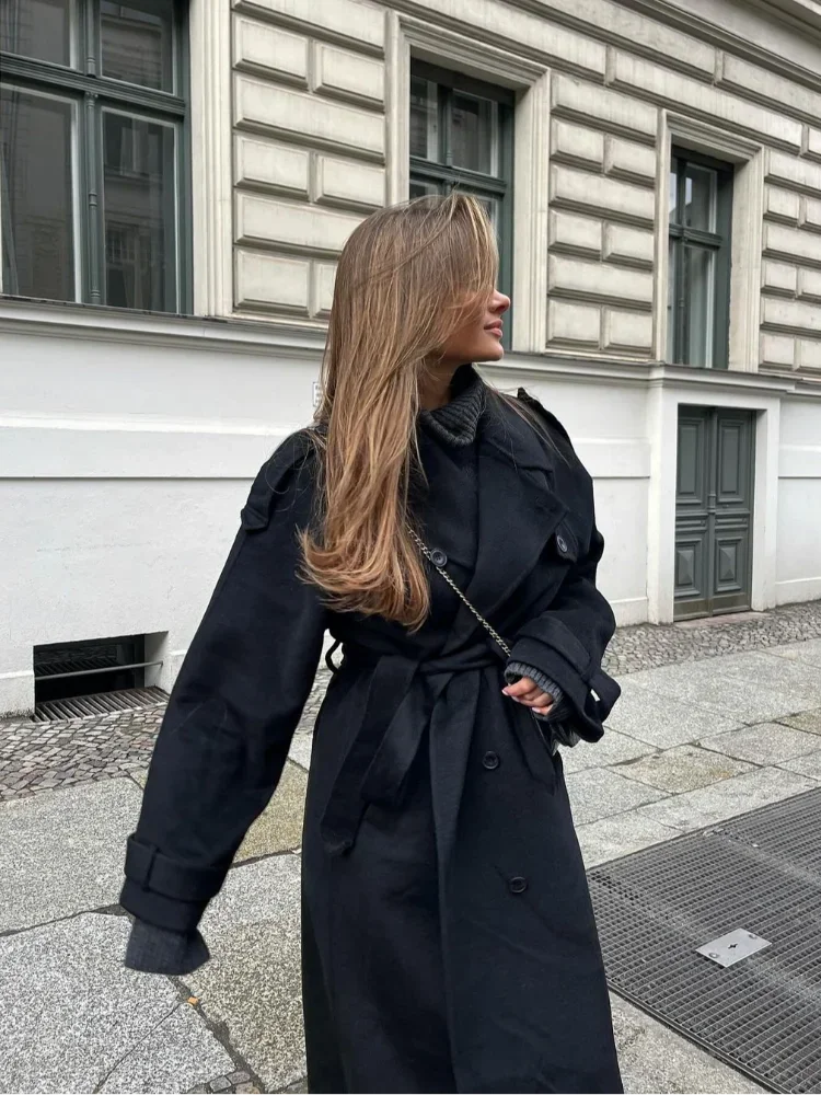 Women's Oversized Wool-Blend Coat