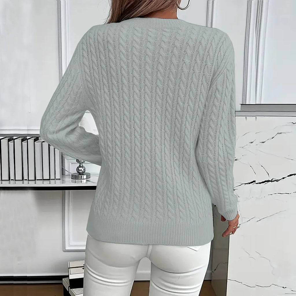Women's Cable Knit Crewneck Sweater