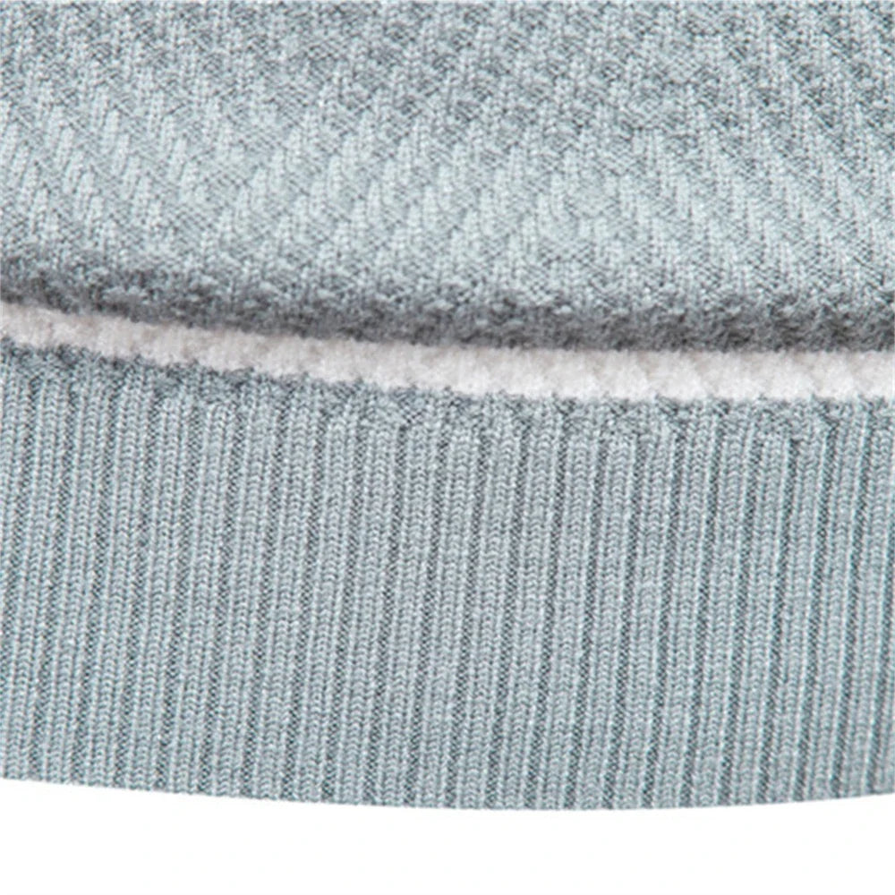 Men's Chevron Knit Striped Crewneck Sweater