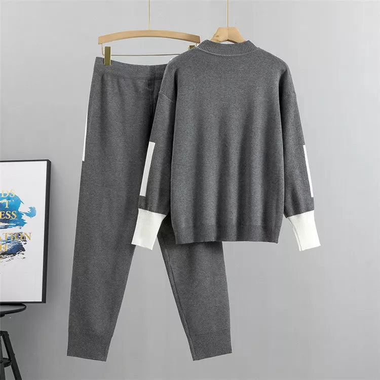 Women's Two-Piece Knit Tracksuit Set