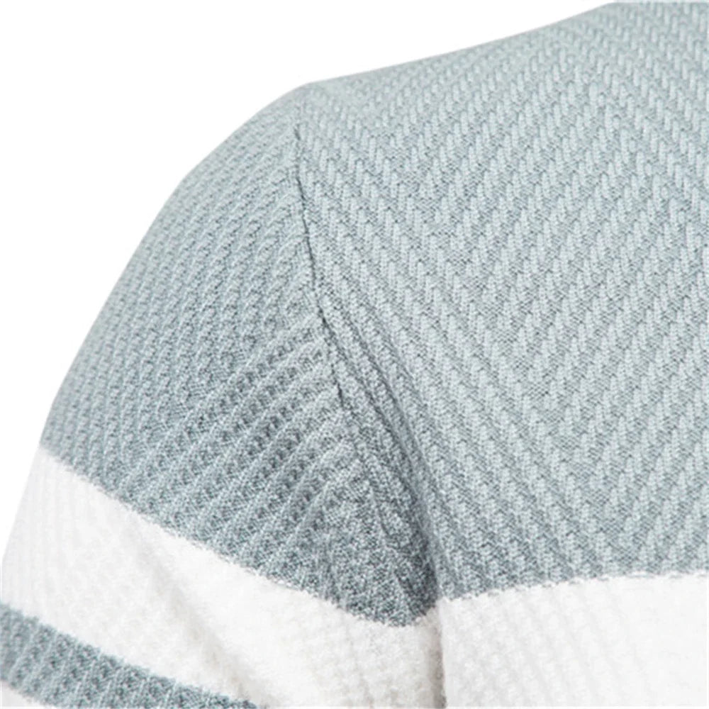 Men's Chevron Knit Striped Crewneck Sweater