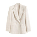 Women's Vintage Tweed Double-Breasted Blazer