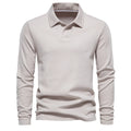 Men's Long-Sleeve Johnny Collar Polo Shirt