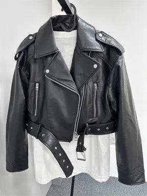 Women's Faux Leather Biker Jacket