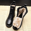 Women's Water-Resistant Leather Fur-Lined Winter Boots