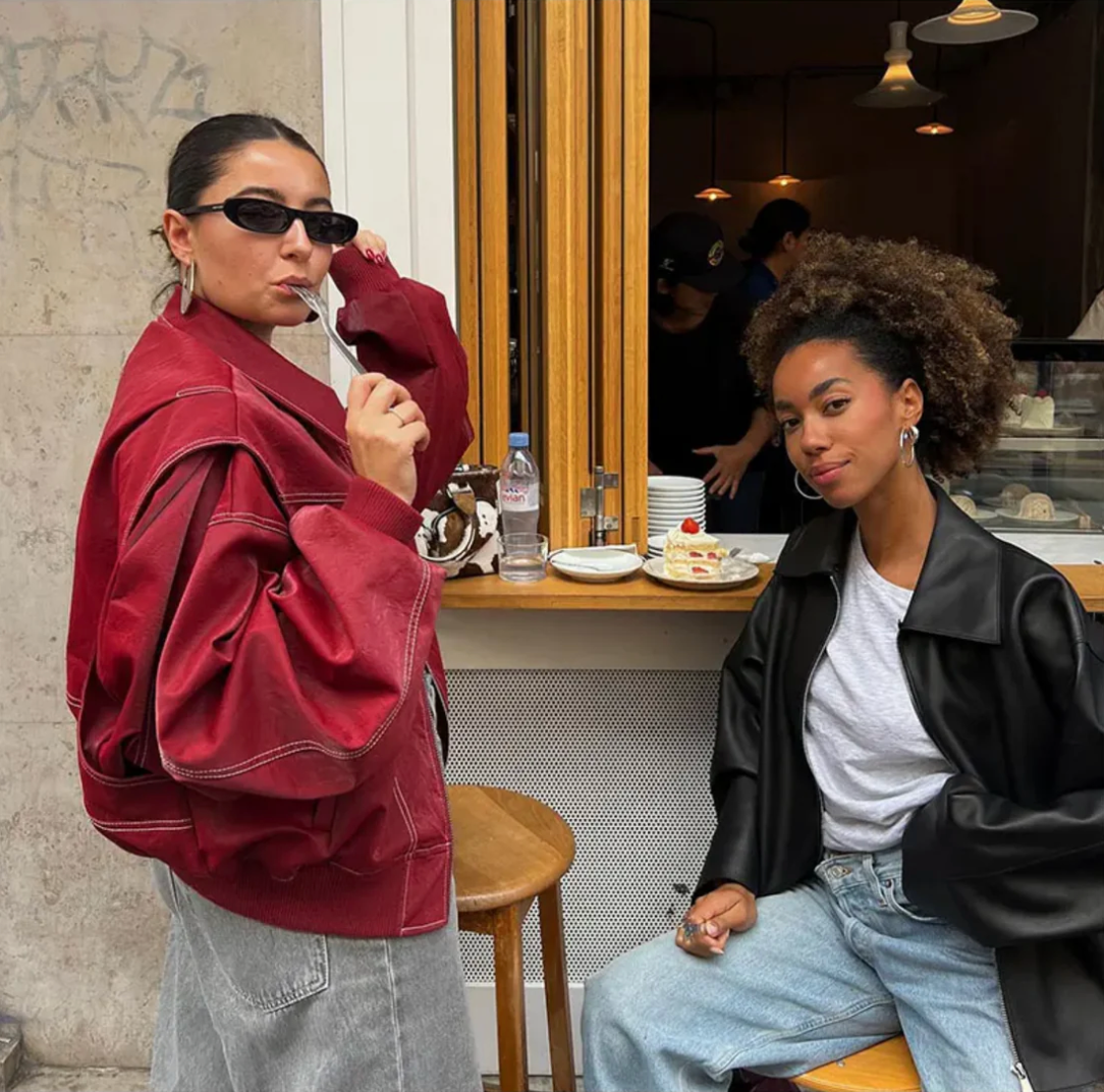 Women's Oversized Contrast Stitch Jacket