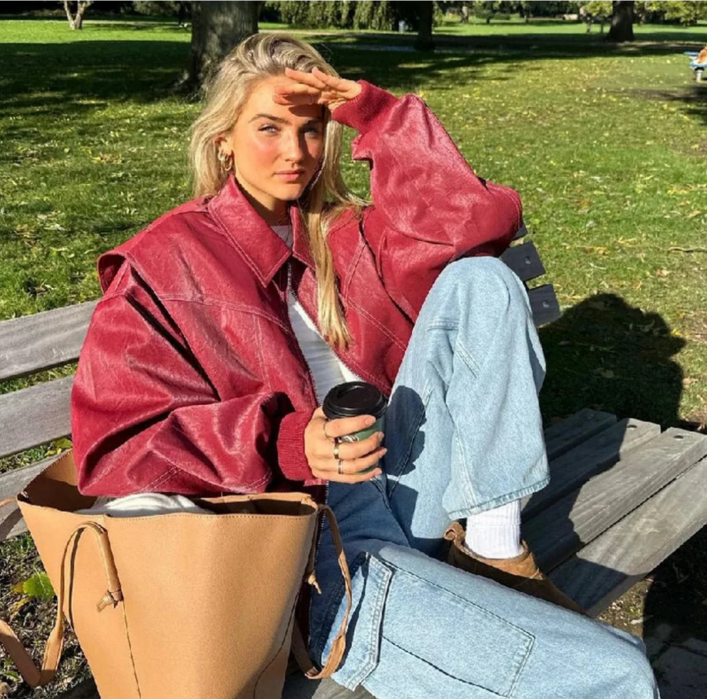 Women's Oversized Contrast Stitch Jacket