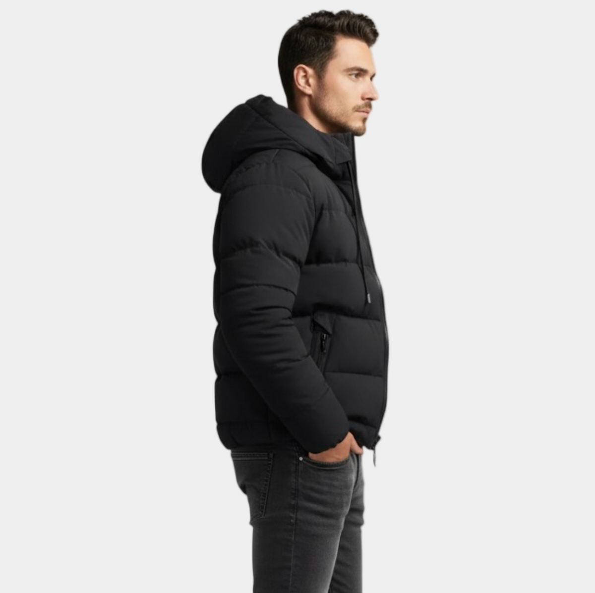 Men's Hooded Quilted Winter Jacket