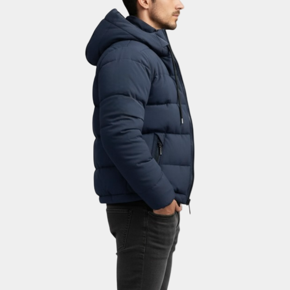 Men's Hooded Quilted Winter Jacket
