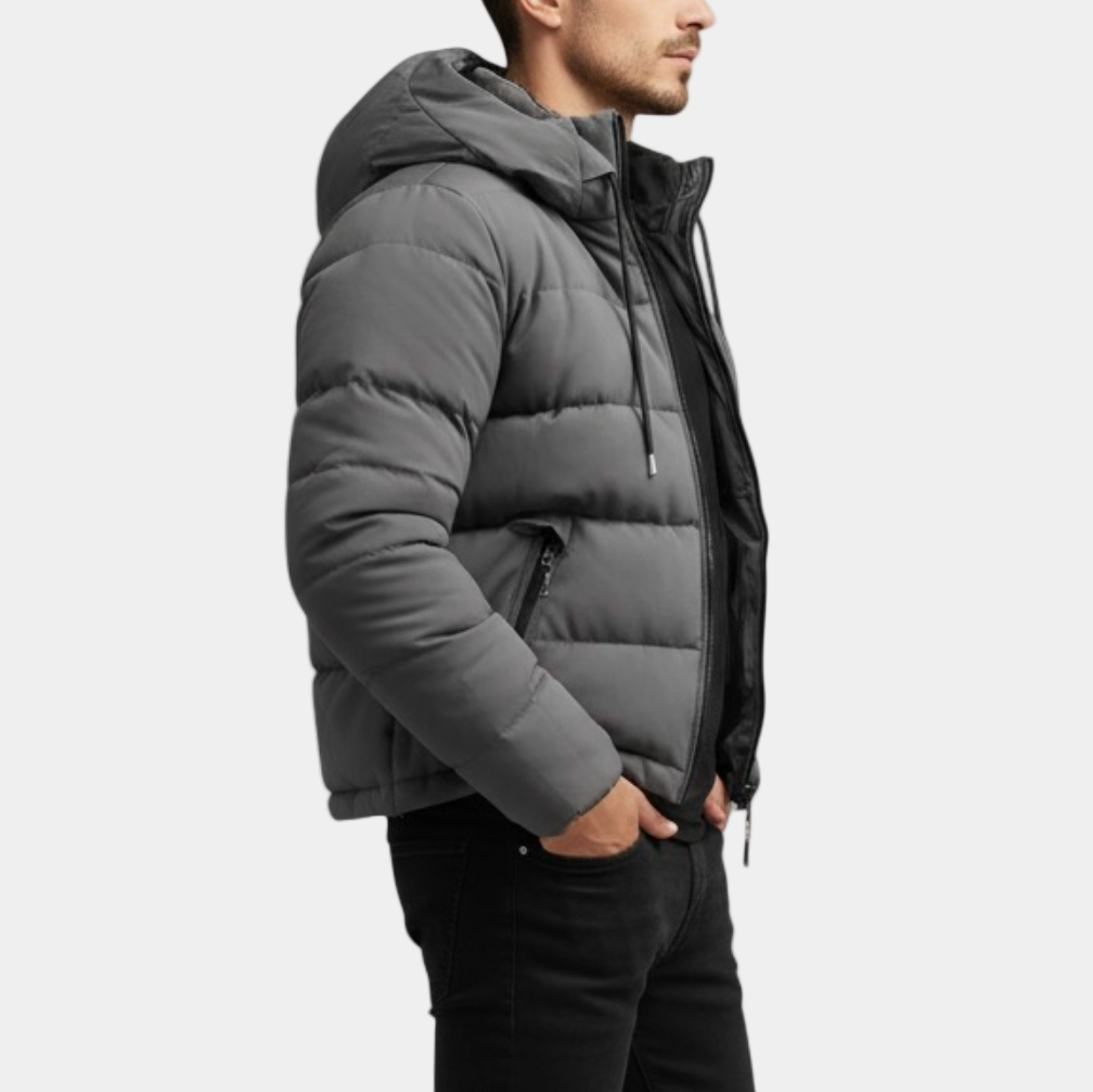 Men's Hooded Quilted Winter Jacket