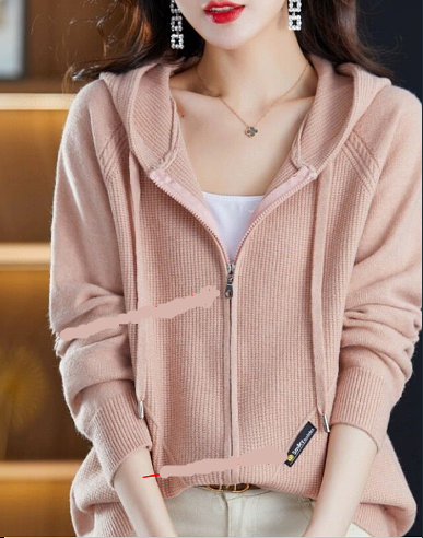 Women's Fine-Knit Zip-Up Hoodie