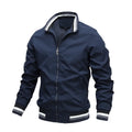 Men's Striped Trim Bomber Jacket