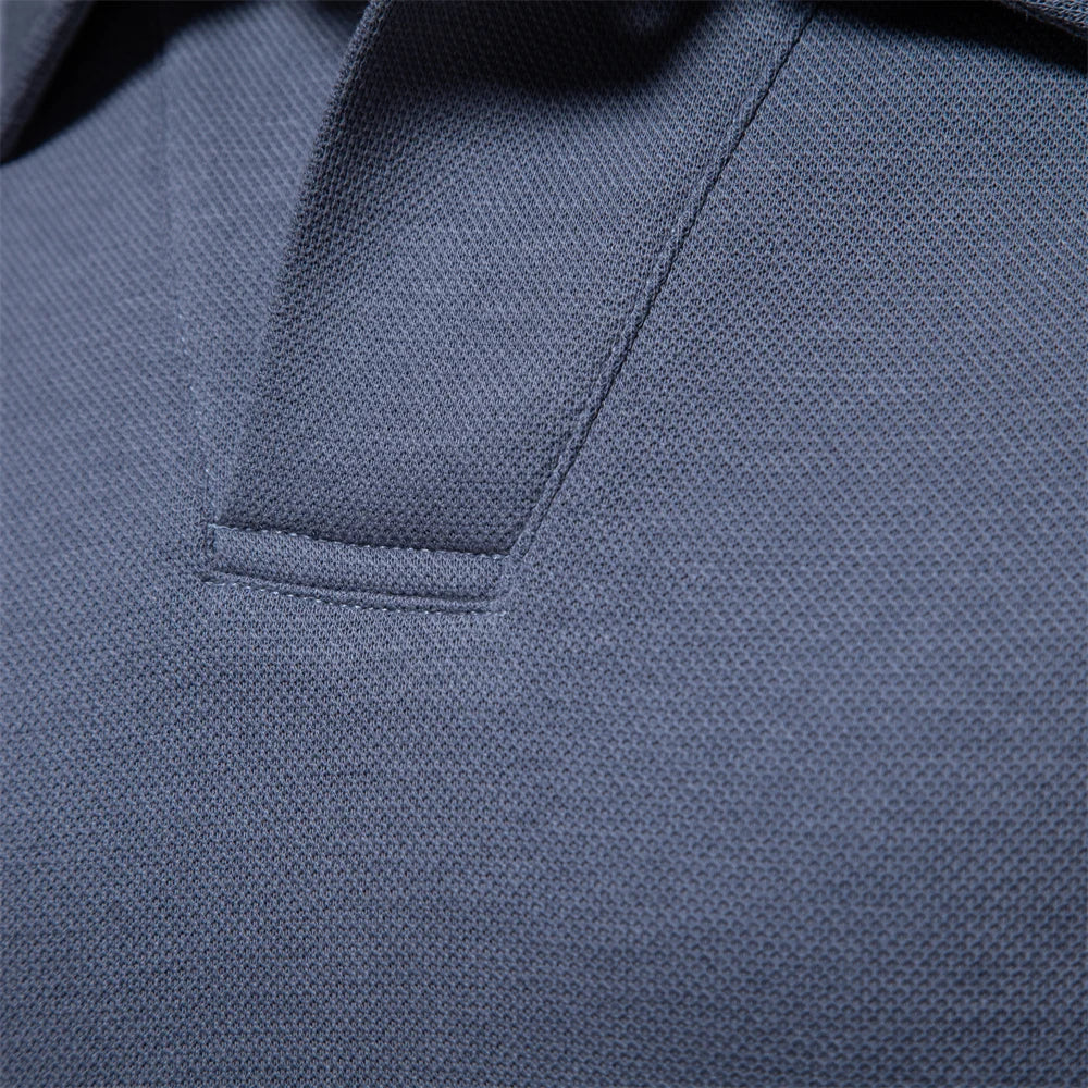 Men's Long-Sleeve Johnny Collar Polo Shirt