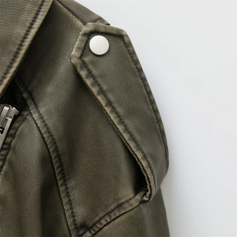Women's Faux Leather Biker Jacket