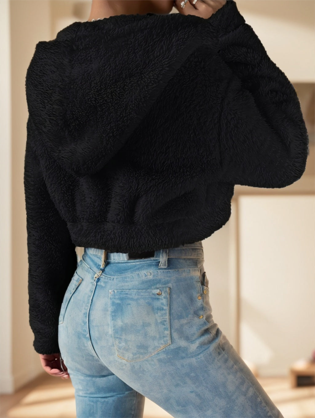 Women's Teddy Fleece Zip-Up Hoodie