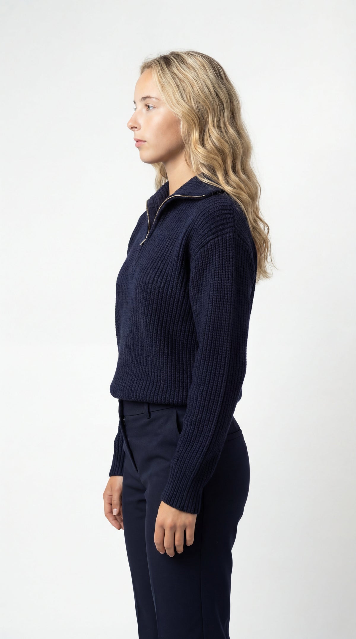 Women's Half-Zip Waffle Knit Sweater