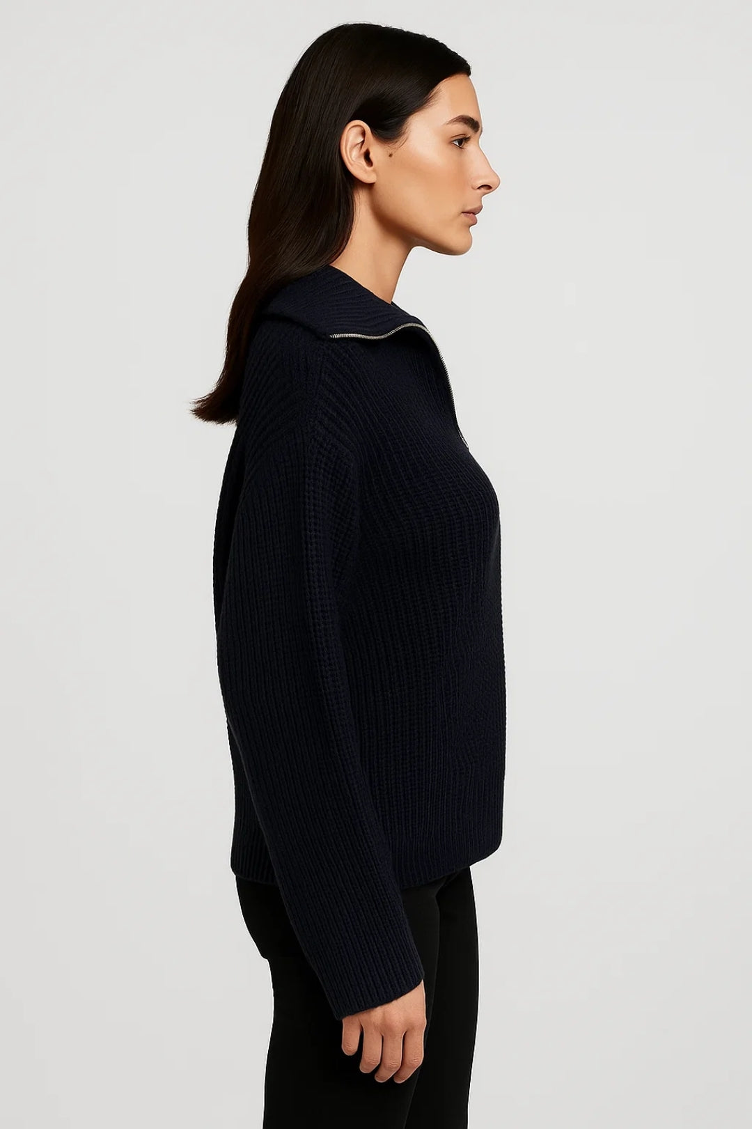 Women's Half-Zip Waffle Knit Sweater
