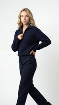 Women's Half-Zip Waffle Knit Sweater