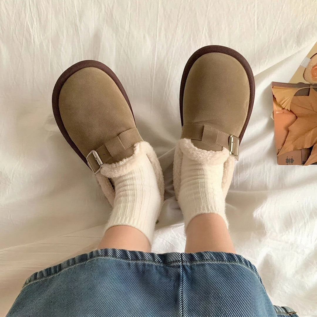 Women's Fleece-Lined Buckle Clogs