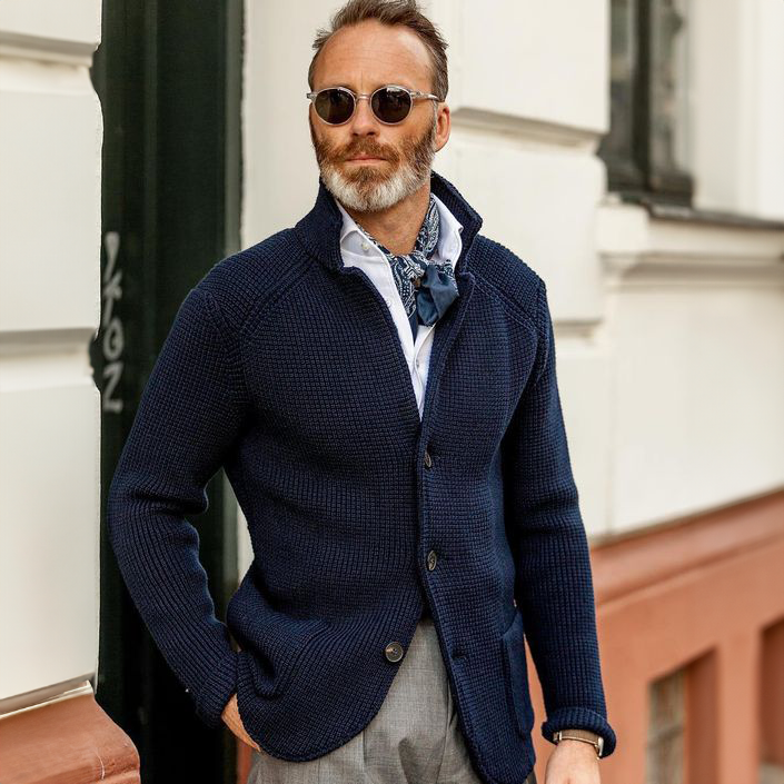 Men's Knit Blazer Cardigan
