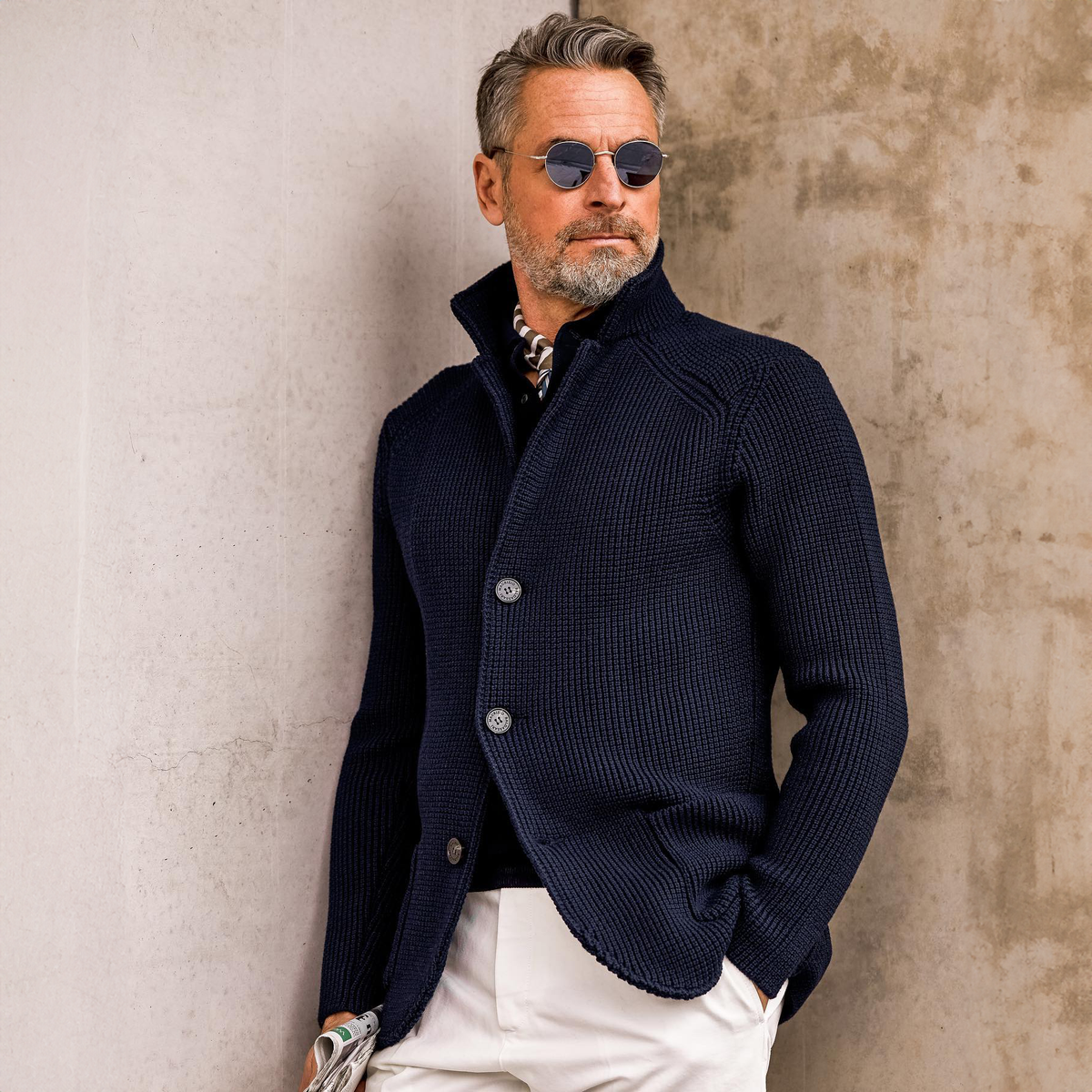 Men's Knit Blazer Cardigan