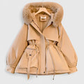 Women's Faux Fur Hooded Drawstring Parka