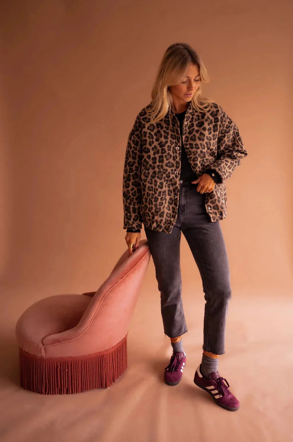 Women's Leopard Print Bomber Jacket