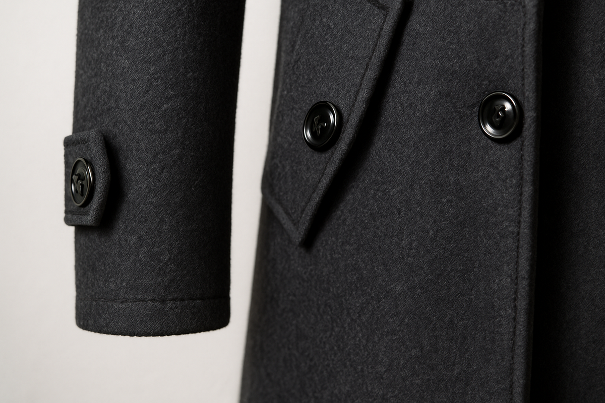Men's Classic Wool-Blend Tailored Overcoat