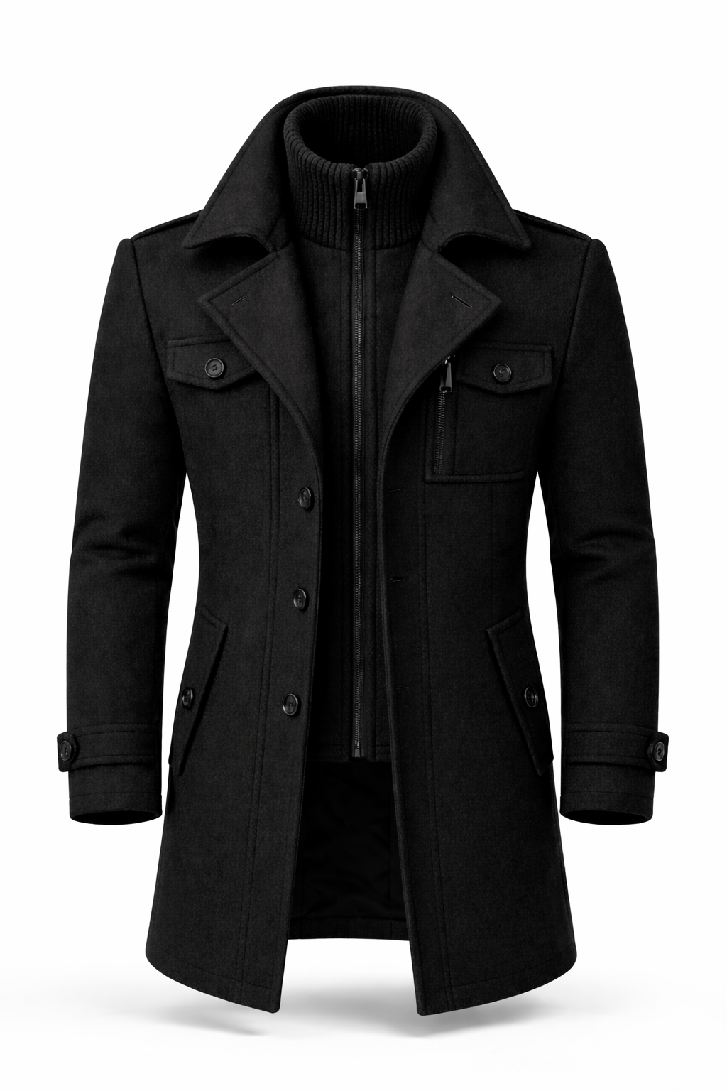 Men's Classic Wool-Blend Tailored Overcoat