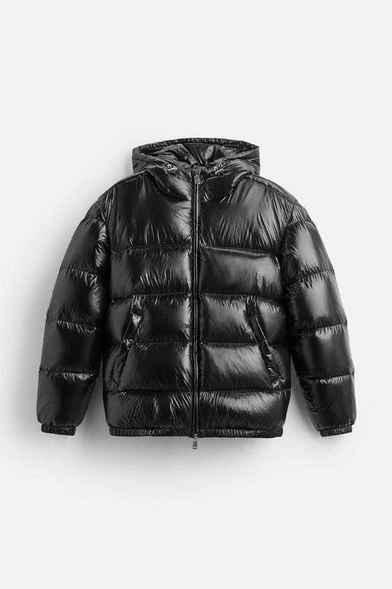 Men's Glossy Hooded Puffer Jacket