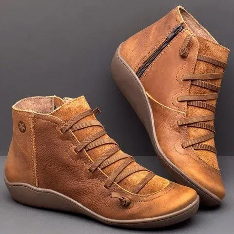 Women's Warm-Lined Flat Ankle Boots