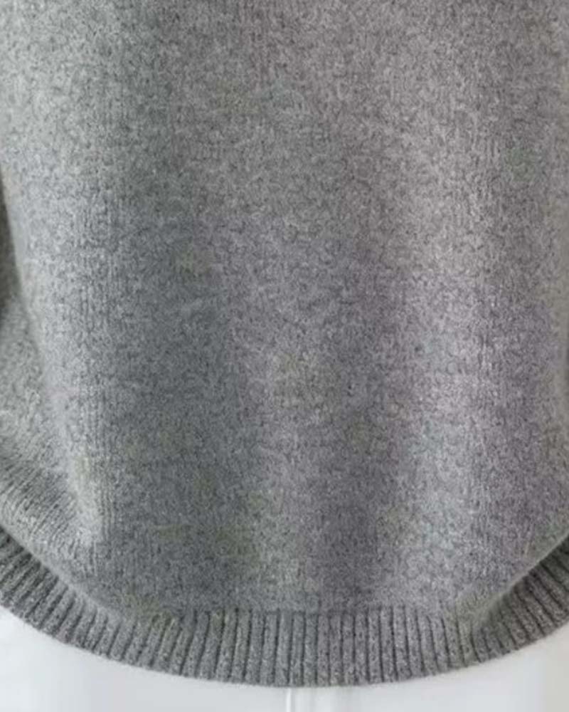 Women's Oversized Lapel Collar Knit Pullover