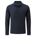 Men's Waffle Knit Long-Sleeve Polo Shirt