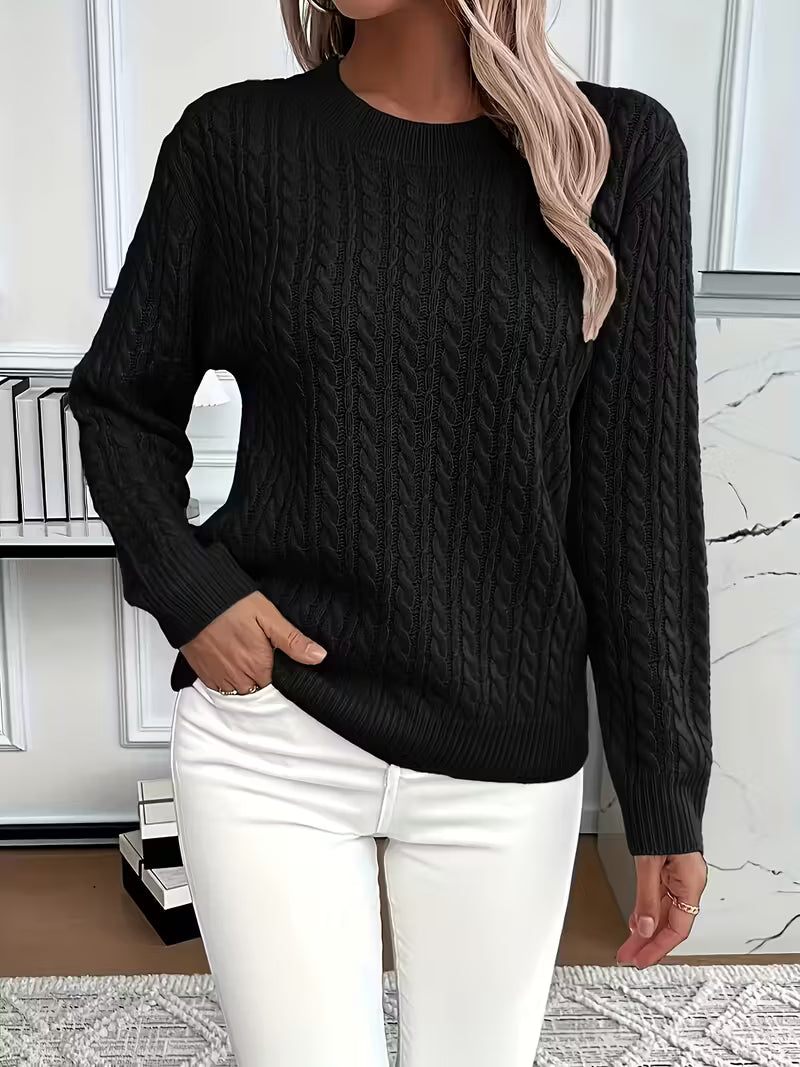 Women's Cable Knit Crewneck Sweater