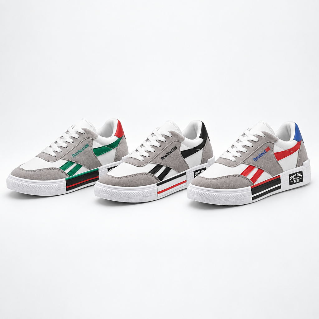 Men's Striped Low-Top Sneakers