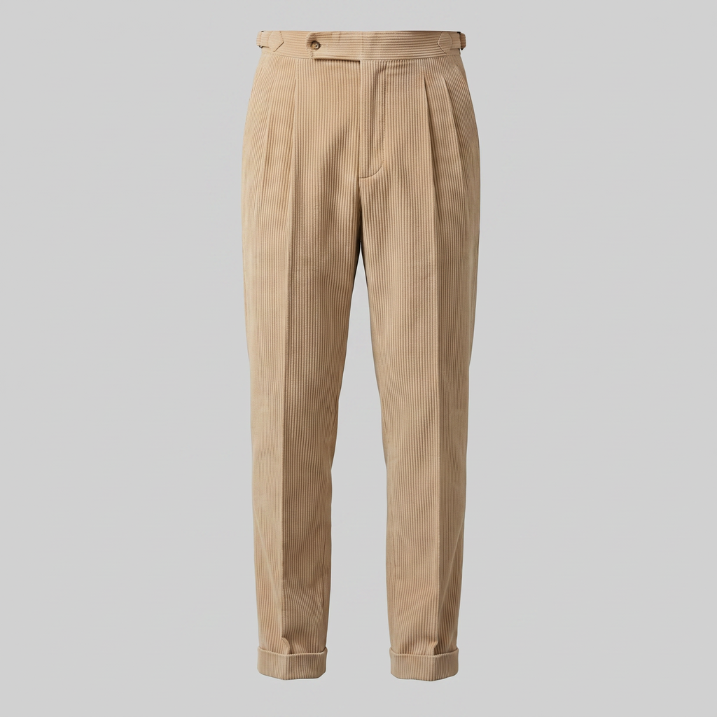 Men's Pleated Corduroy Trousers