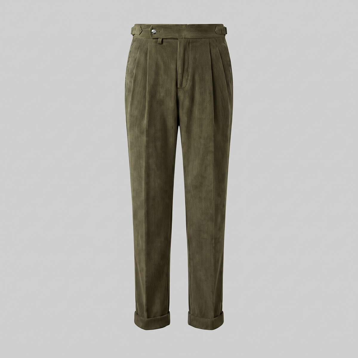 Men's Pleated Corduroy Trousers
