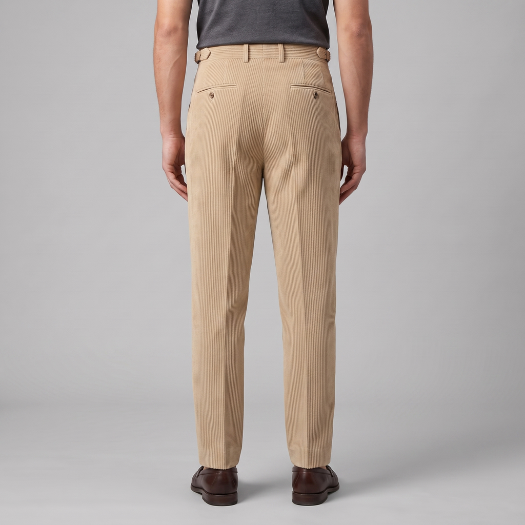 Men's Pleated Corduroy Trousers