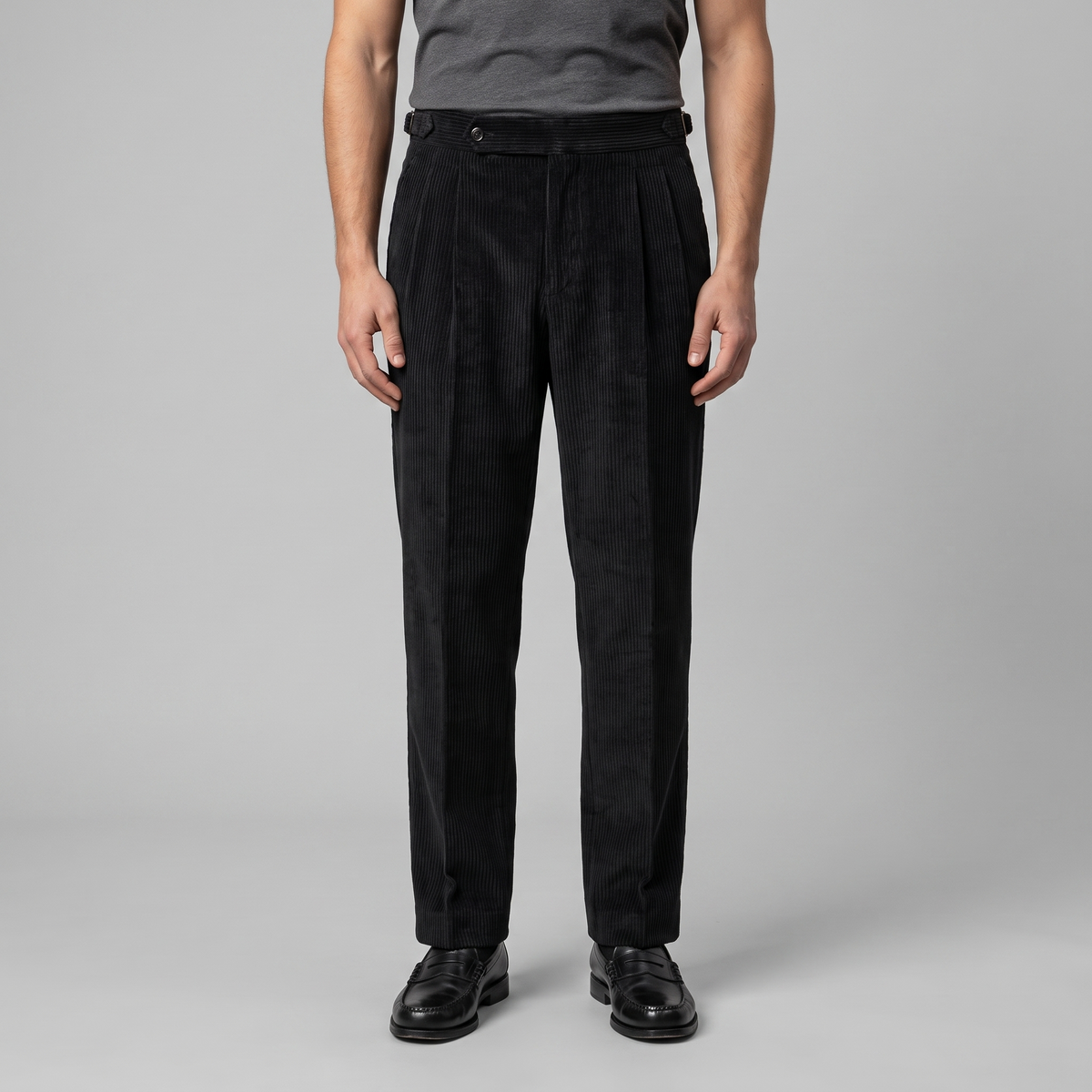 Men's Pleated Corduroy Trousers