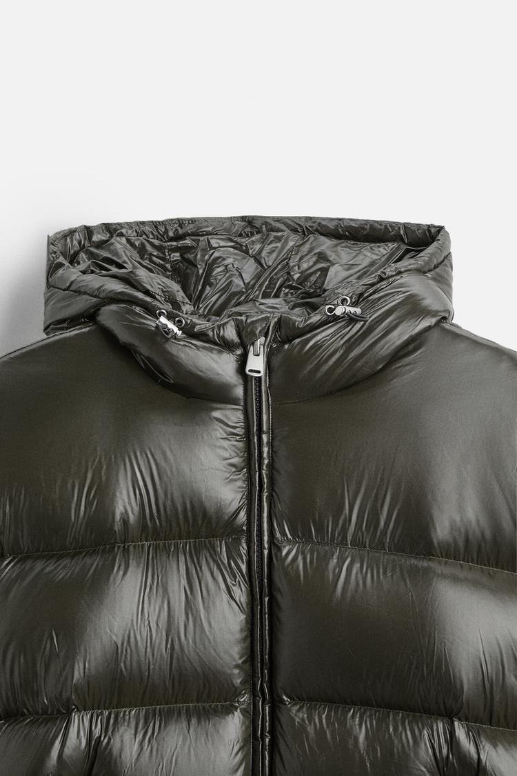 Men's Glossy Hooded Puffer Jacket