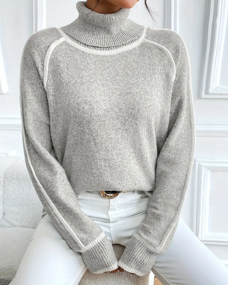 Women's Turtleneck Raglan Knit Sweater