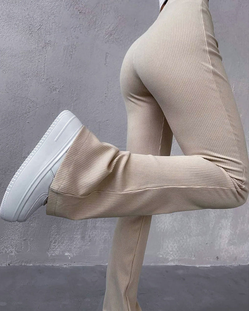 Women's High-Waisted Micro-Flare Pants