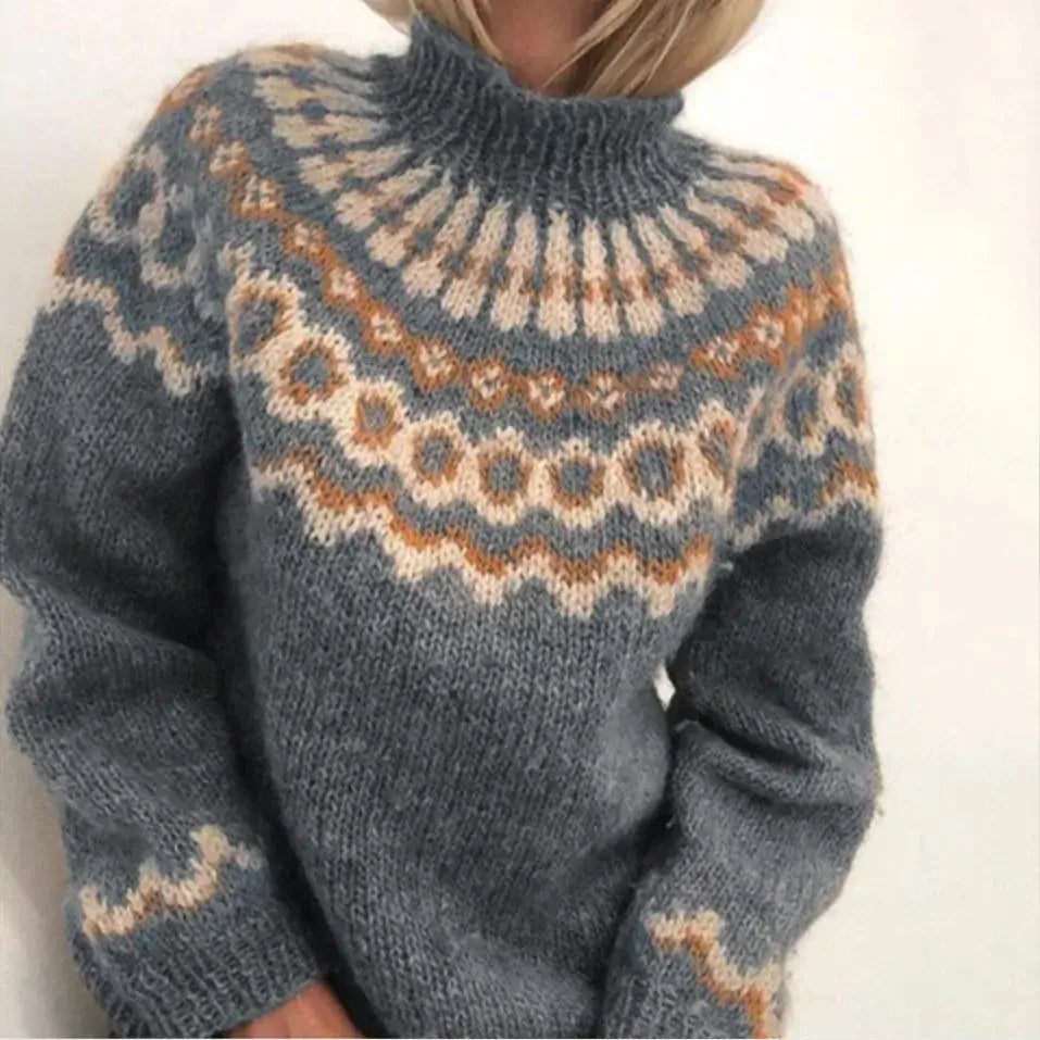 Women's Nordic Pattern Turtleneck Sweater